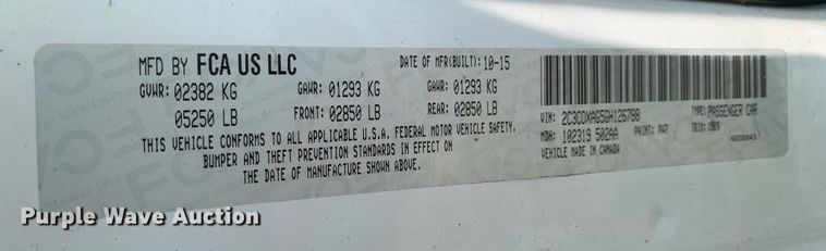 image for item LH9681 2016 Dodge Charger Police