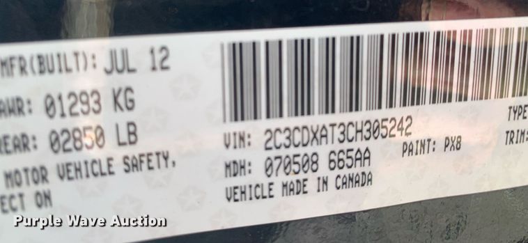 image for item LH9701 2012 Dodge Charger Police