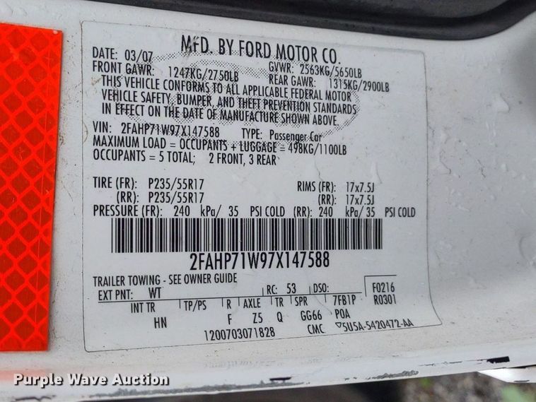 image for item LL9189 2007 Ford Crown Victoria Police Interceptor