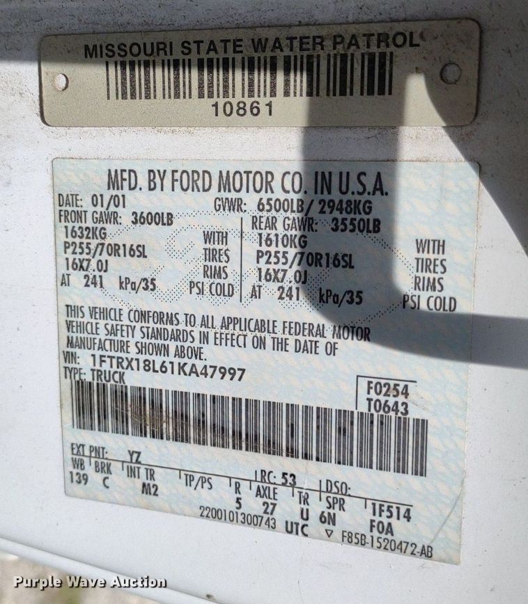 image for item LL9200 2001 Ford F150 XLT  SuperCab pickup truck