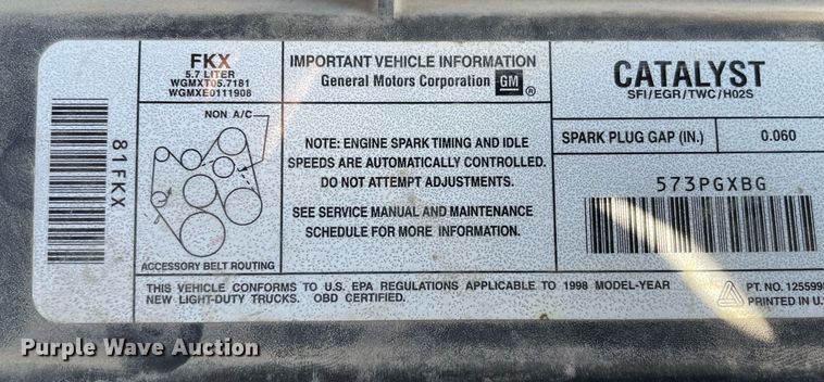 image for item LS9316 1998 Chevrolet K1500  pickup truck