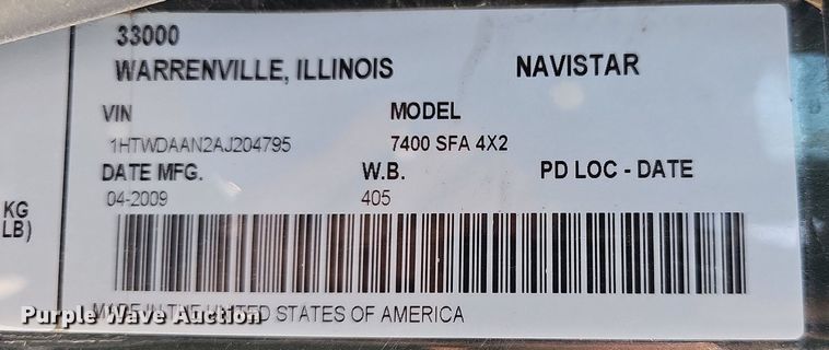 image for item LW9718 2010 International WorkStar 7300  dump truck