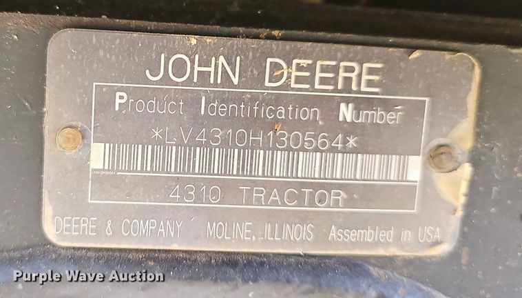 image for item LW9721 2002 John Deere 4310  MFWD tractor