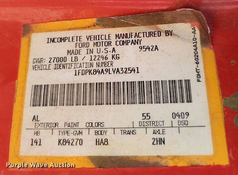 image for item LW9724 1990 Ford F800  dump truck