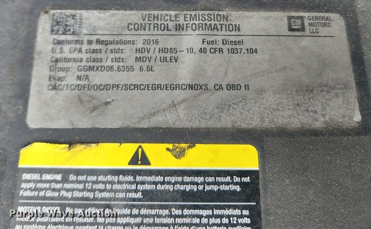 image for item LX9744 2016 Chevrolet Silverado 2500  Double Cab pickup truck cab and chassis