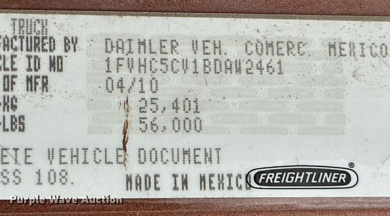 image for item MB9631 2011 Freightliner Business Class M2  dump truck