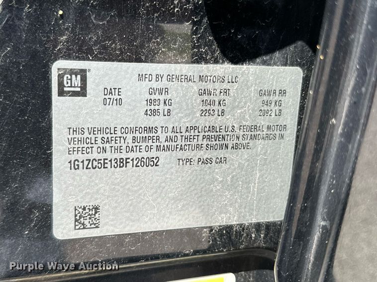 image for item MB9656 2011 Chevrolet Malibu LT