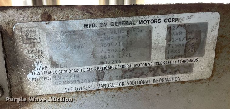 image for item ME9888 1979 Chevrolet Step Van 20  delivery van