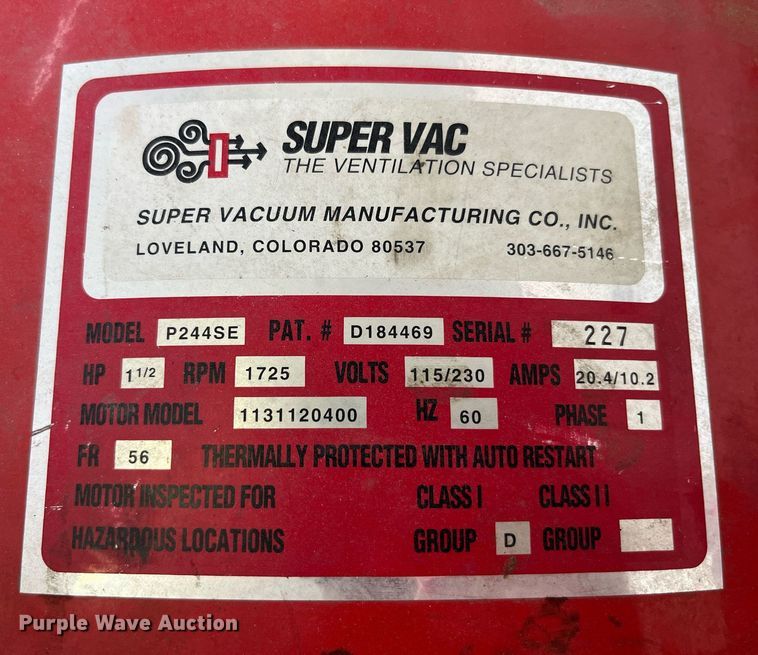 image for item MG9317 Super Vac P244SE  fan