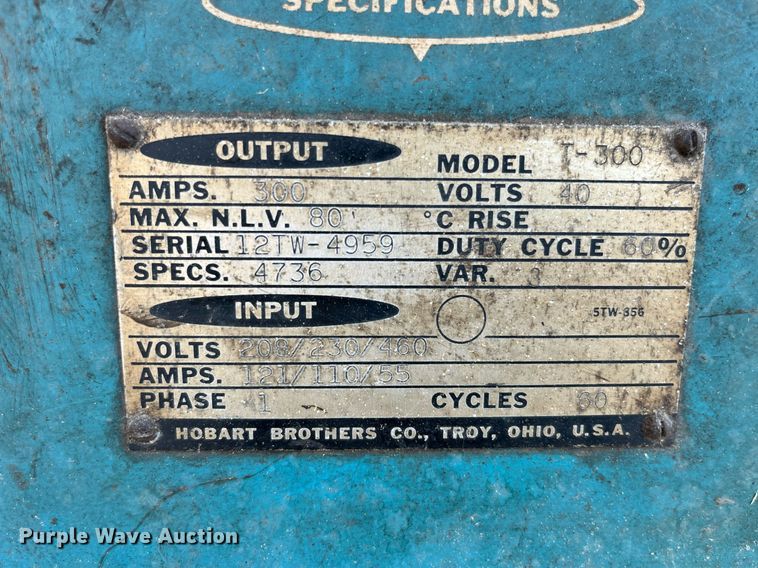 image for item MG9320 (2) Hobart welders