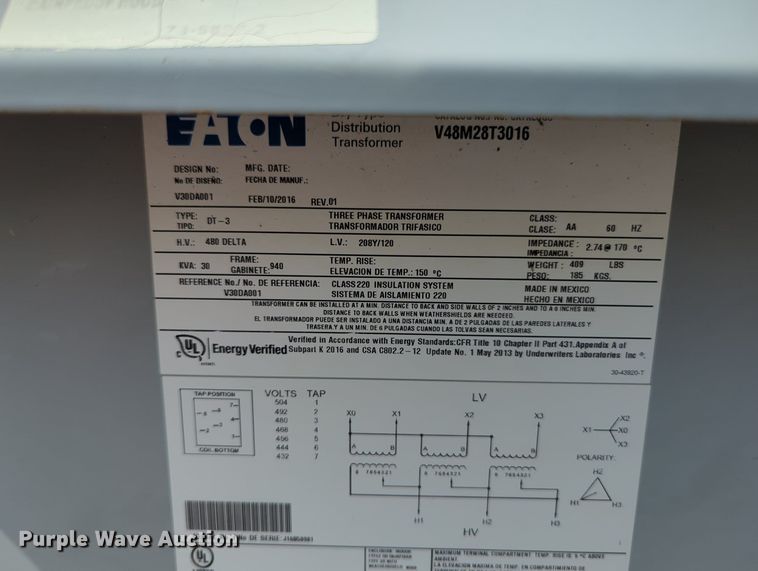 image for item MY9402 Eaton  transformer