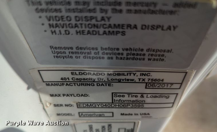 image for item MY9415 2017 Dodge Grand Caravan  handicap accessible van