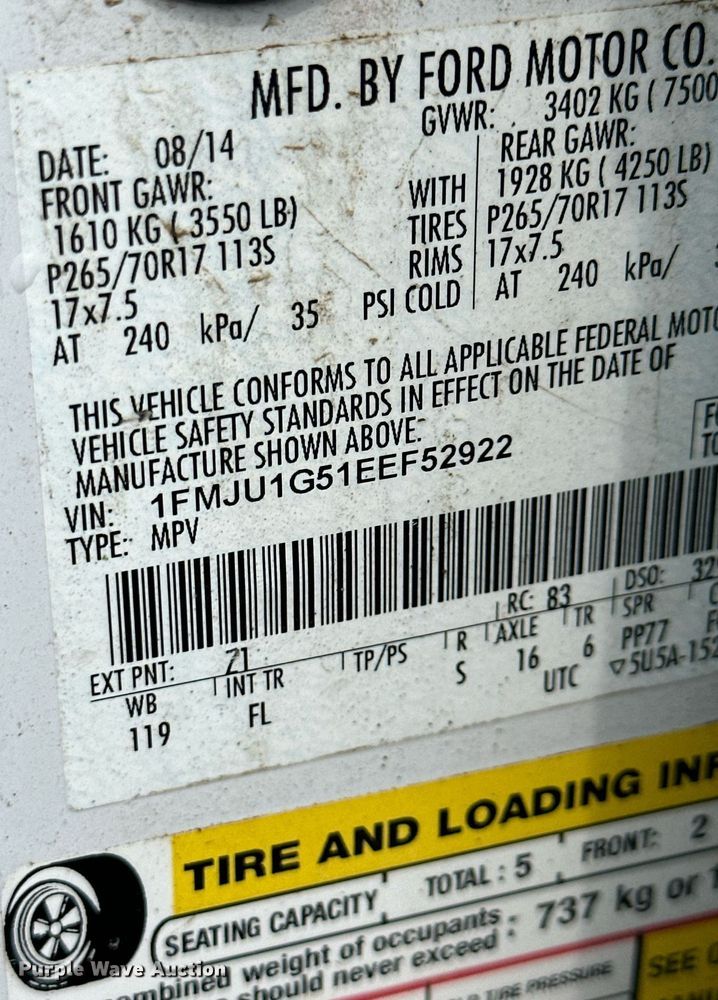 image for item NE9028 2014 Ford Expedition SUV