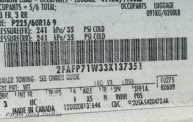 image for item NY9276 2003 Ford Crown Victoria Police Interceptor