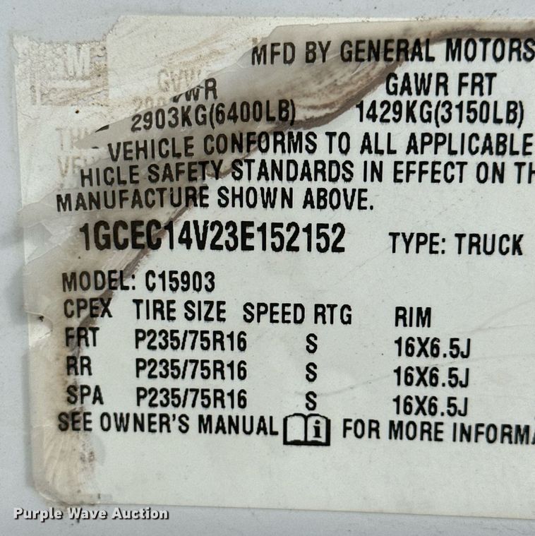 image for item NY9277 2003 Chevrolet Silverado 1500  pickup truck