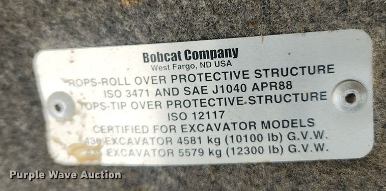 image for item OK9551 Bobcat 430 ZHS FastTrack  mini excavator