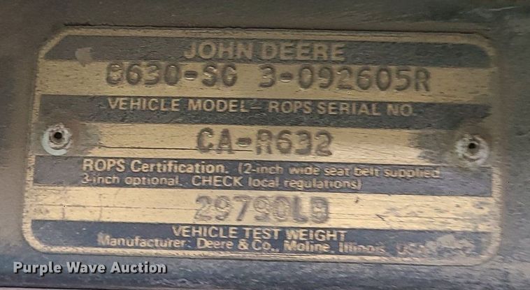 image for item DC6042 1978 John Deere 8630  4WD tractor