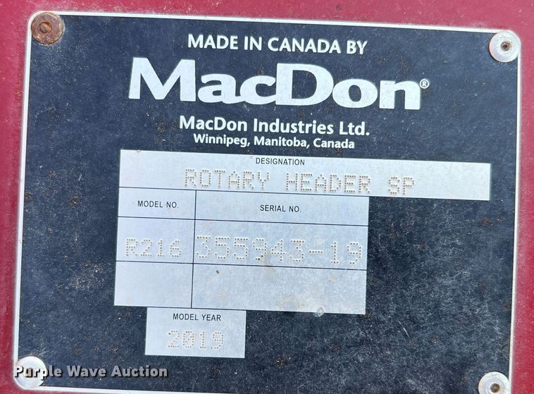 image for item DN4669 2019 MacDon M1240  swather / windrower