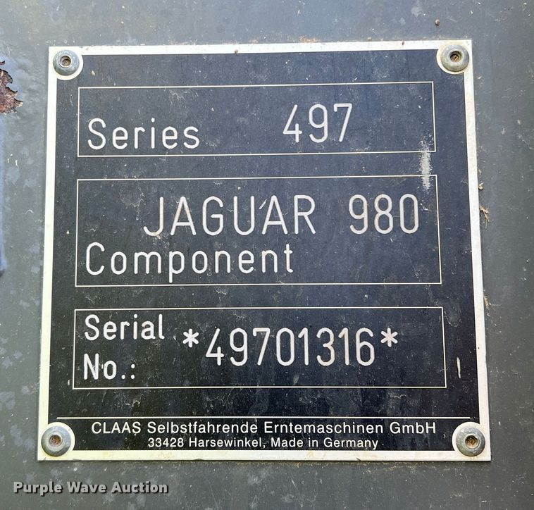 image for item DN4672 2016 Claas Jaguar 980  PRWD forage harvester