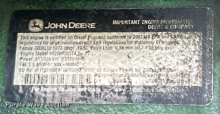 image for item DN4674 2007 John Deere 9520  4WD tractor