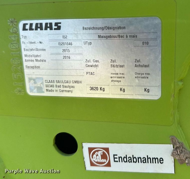 image for item DN4682 2016 Claas 750  rotary forage head