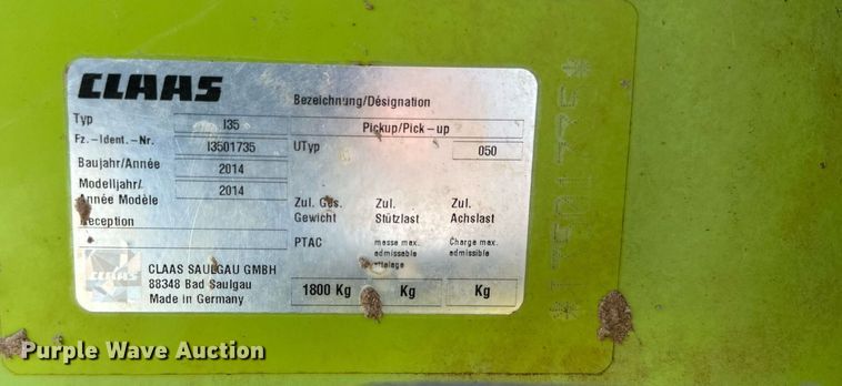 image for item DN4684 2014 Claas 380  pickup head