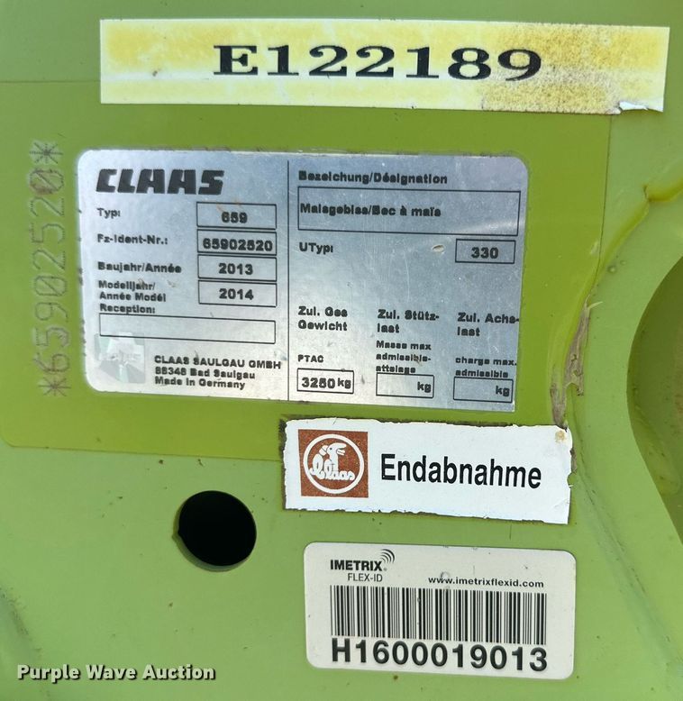 image for item DN4687 2014 Claas 750  rotary forage head