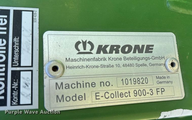 image for item DN4690 2021 Krone E-Collect 900-3 FP  rotary forage head