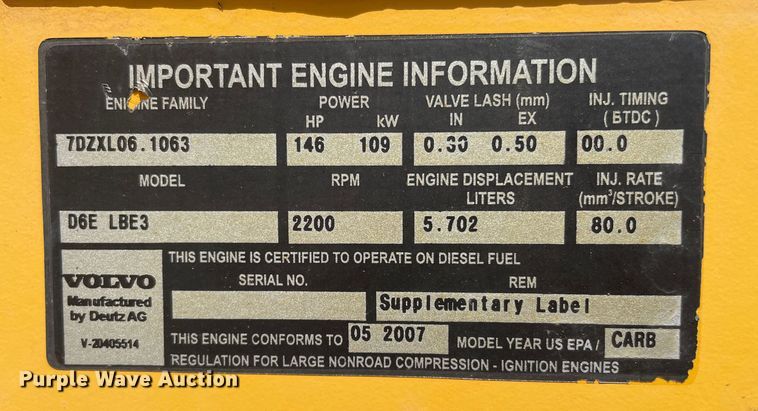 image for item DN4695 2007 Volvo L70F  wheel loader