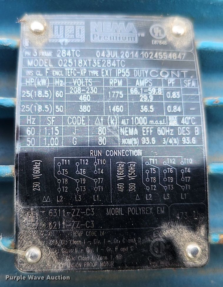 image for item DO2804 2014 WEG 02518XT3E284TC  electric motor