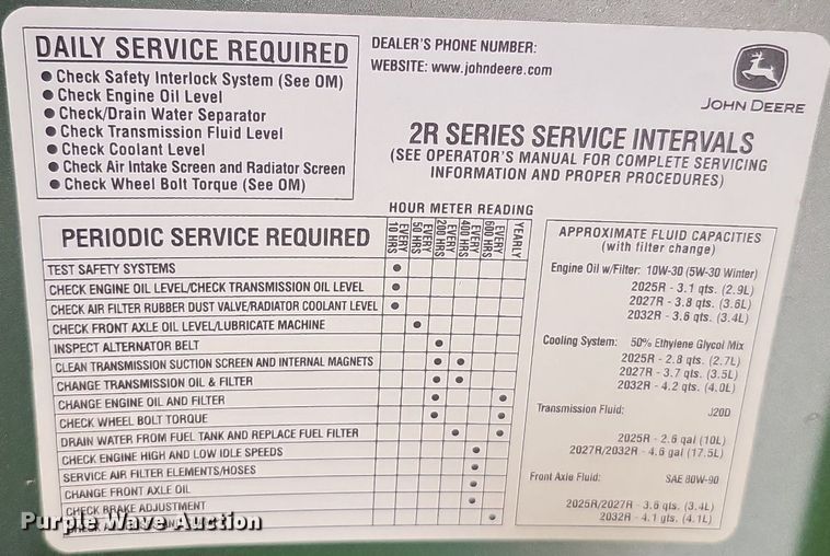 image for item DO2853 2015 John Deere 2025R  tractor