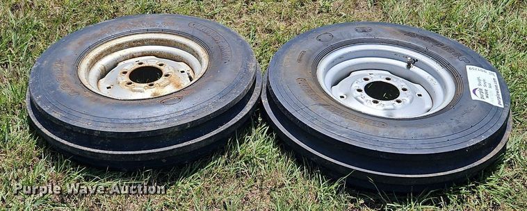 image for item DQ1759 (2) Harvest King Ag Grip 7.50-16 tires and wheels