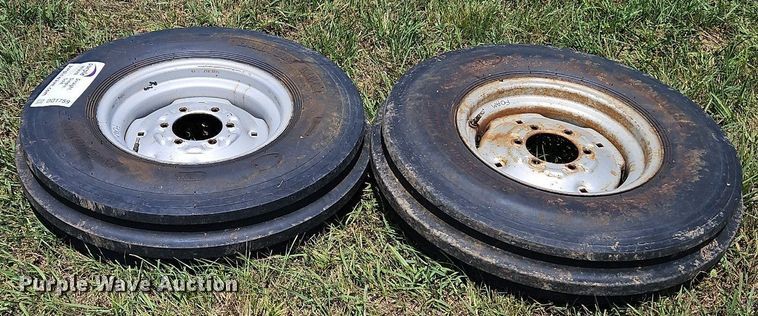 image for item DQ1759 (2) Harvest King Ag Grip 7.50-16 tires and wheels