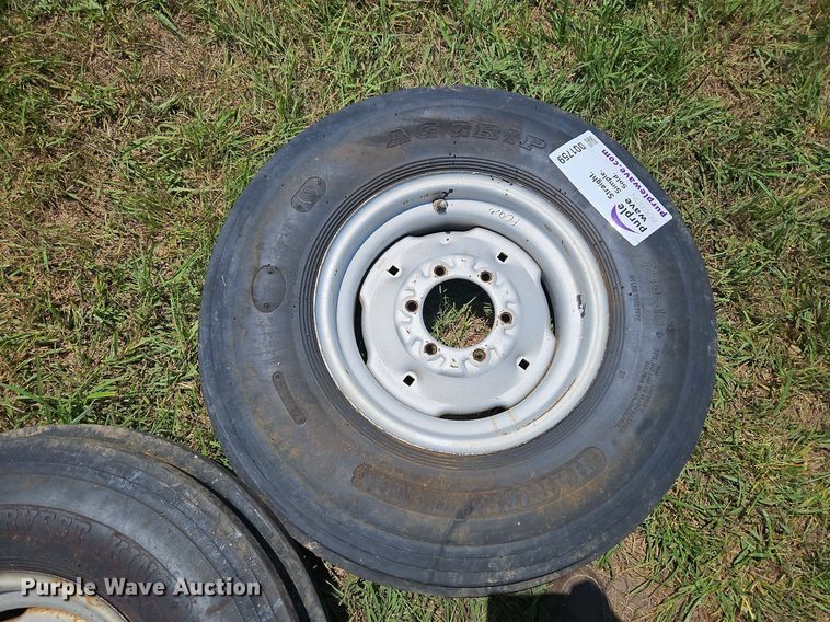 image for item DQ1759 (2) Harvest King Ag Grip 7.50-16 tires and wheels
