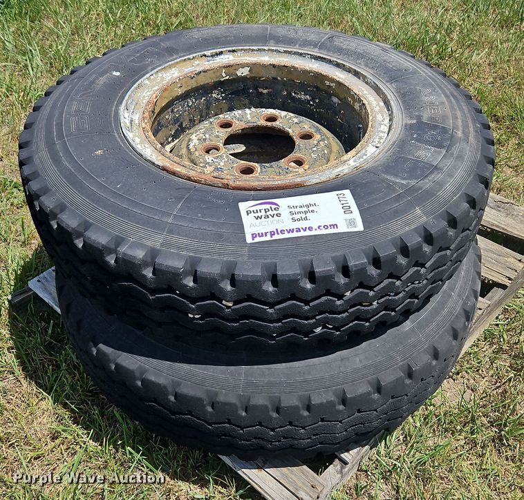 image for item DQ1773 (2) General Ameri MSL 9.00R20 tires and wheels