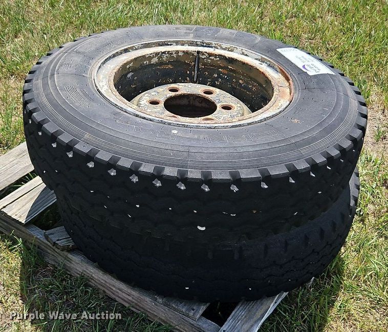 image for item DQ1773 (2) General Ameri MSL 9.00R20 tires and wheels