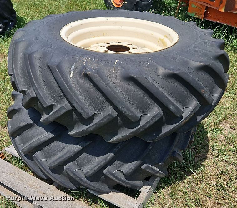image for item DQ1776 (2) Goodyear 16.9-26 tires and wheels
