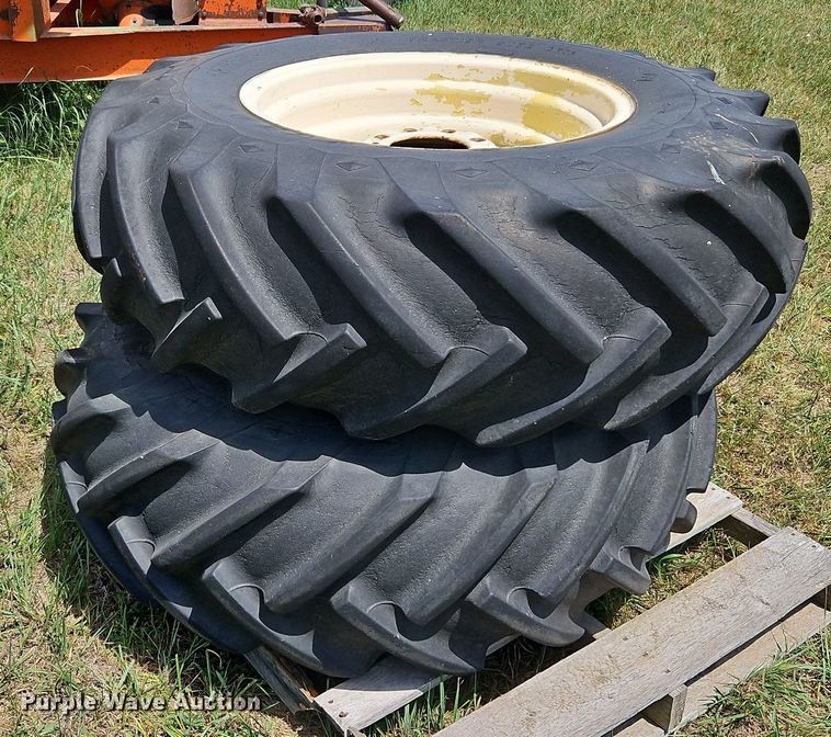image for item DQ1776 (2) Goodyear 16.9-26 tires and wheels