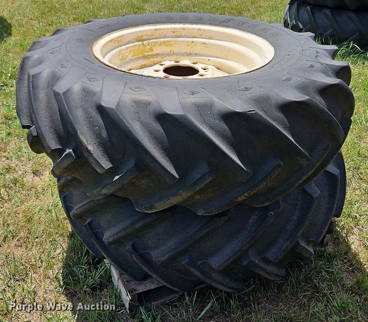 image for item DQ1776 (2) Goodyear 16.9-26 tires and wheels