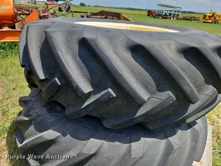 image for item DQ1776 (2) Goodyear 16.9-26 tires and wheels