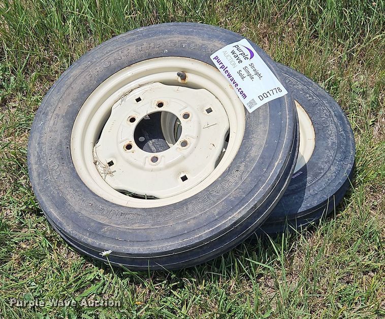 image for item DQ1778 (2) Harvest King 5.00-15 tires and wheels