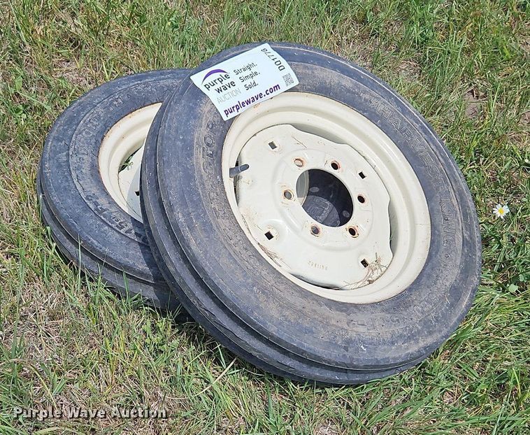 image for item DQ1778 (2) Harvest King 5.00-15 tires and wheels