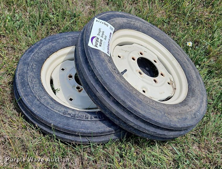 image for item DQ1778 (2) Harvest King 5.00-15 tires and wheels