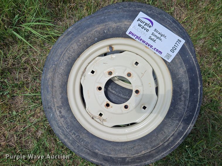 image for item DQ1778 (2) Harvest King 5.00-15 tires and wheels