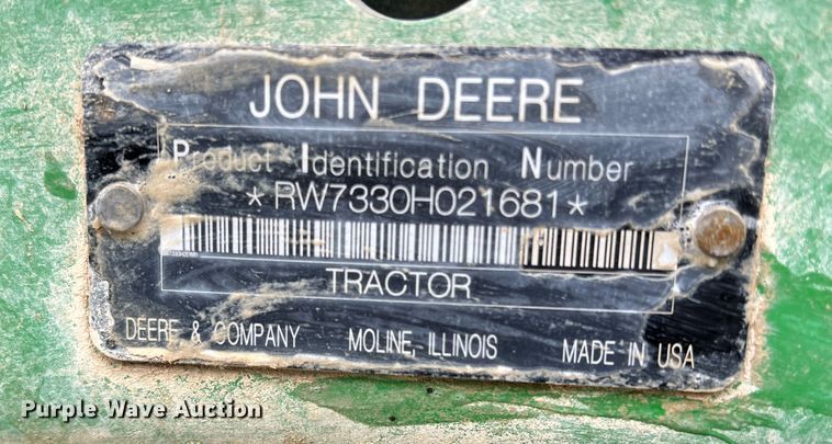 image for item DR5595 2010 John Deere 7330  MFWD tractor