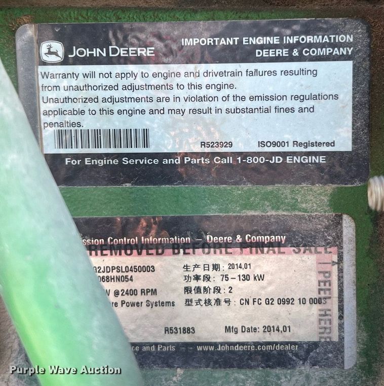 image for item II9213 2014 John Deere 4630  sprayer