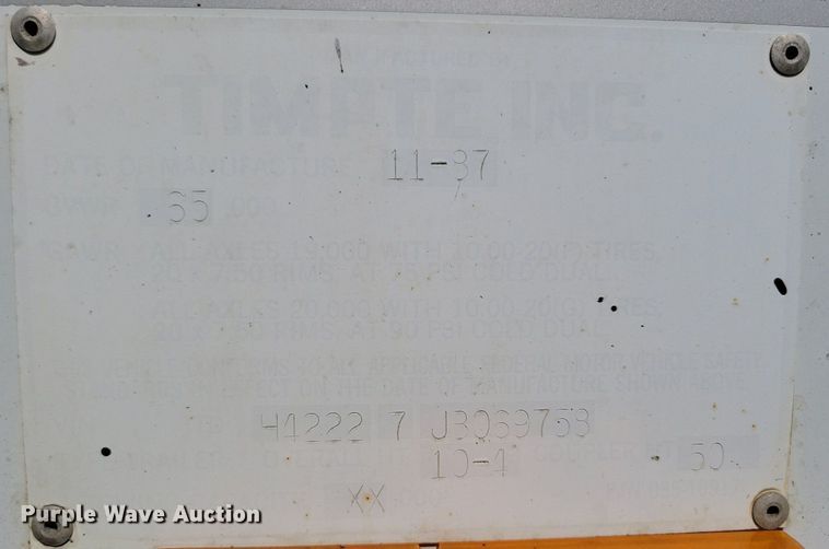 image for item JO9215 1988 Timpte  grain trailer