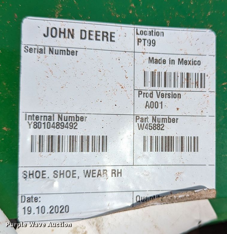 image for item LM9832 John Deere  rotary mower parts
