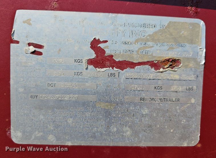 image for item LW9768 2007 Travalong Advantage  livestock trailer