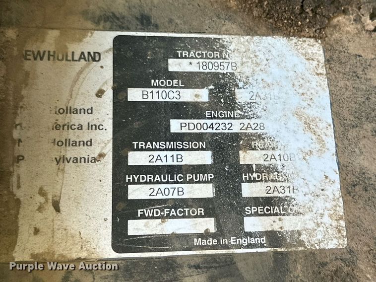 image for item MB9555 2002 New Holland TS110  tractor